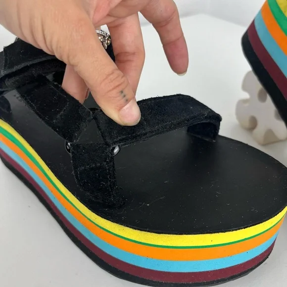 Teva x Opening Ceremony Rainbow Platform Sandals chunky strap festival retro - Picture 3 of 8